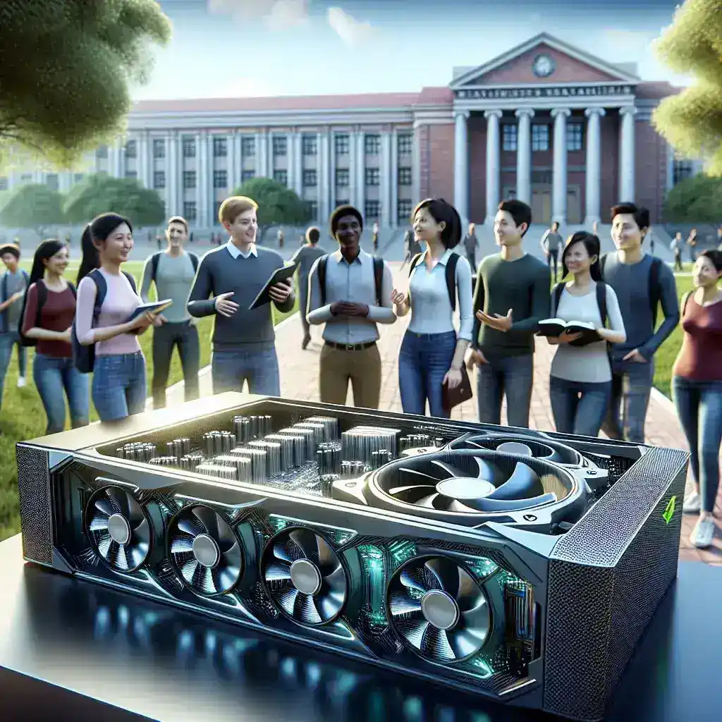 "IPB University students exploring Nvidia DGX A100 supercomputer on campus, showcasing innovative technology for future educational advancements."