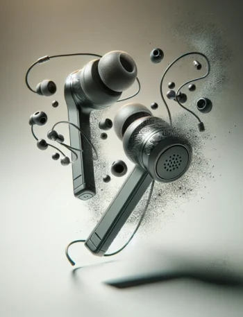 "Wireless earbuds by Garuda Sound showcasing advanced ANC technology, highlighting local innovation in audio design."