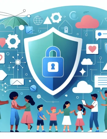 "Infographic illustrating new regulations set by Kominfo for the protection of children's data on digital platforms, highlighting key guidelines and measures."